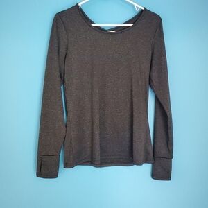 COOrun Size Small Black Open Back Athletic Top